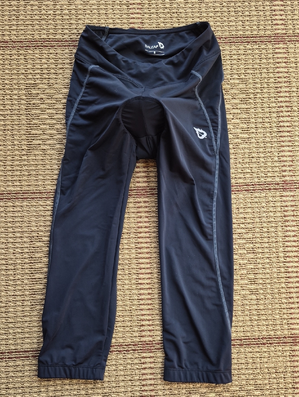 Baleaf Black Cycling Capri Pants with Padded Chamois